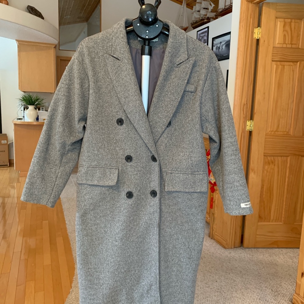 Gray Double-Breasted Women's Coat